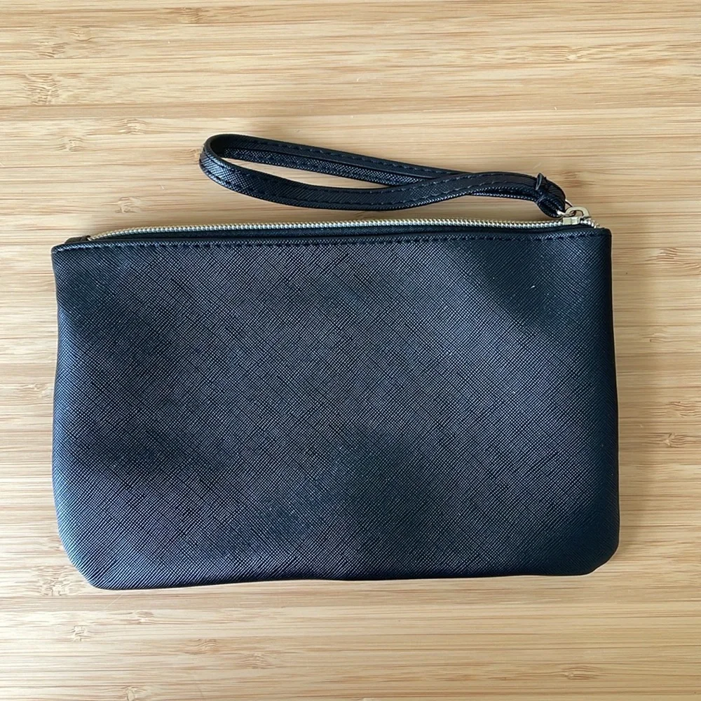 Ipsy Bag - Black Wristlet with White 'GLAM AF' Print